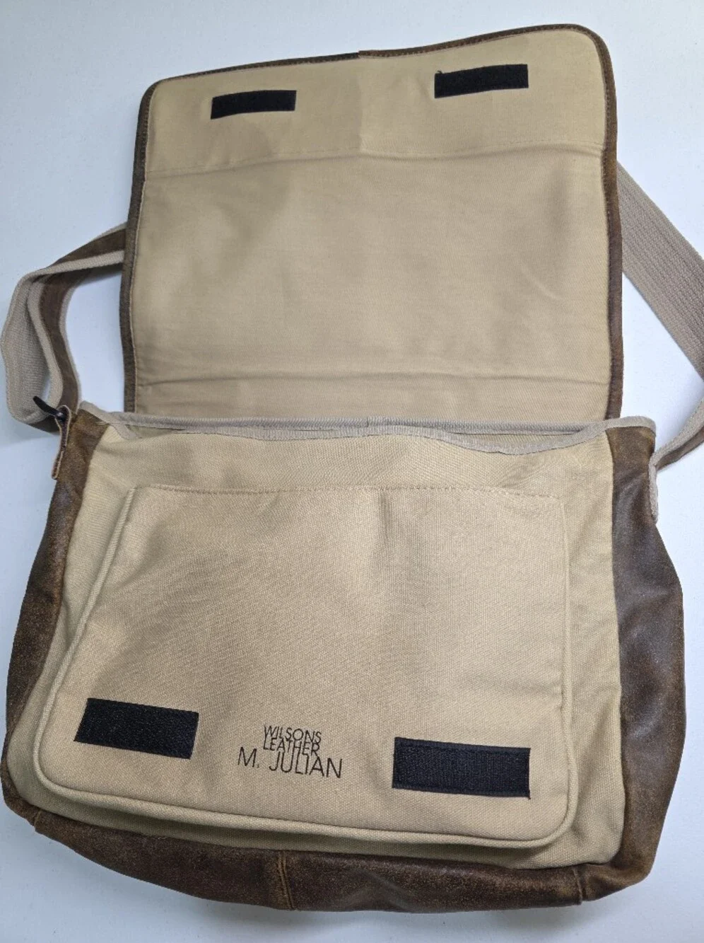 M Julian‎ Distressed Leather Messenger Bag Brown Rustic Laptop Satchel